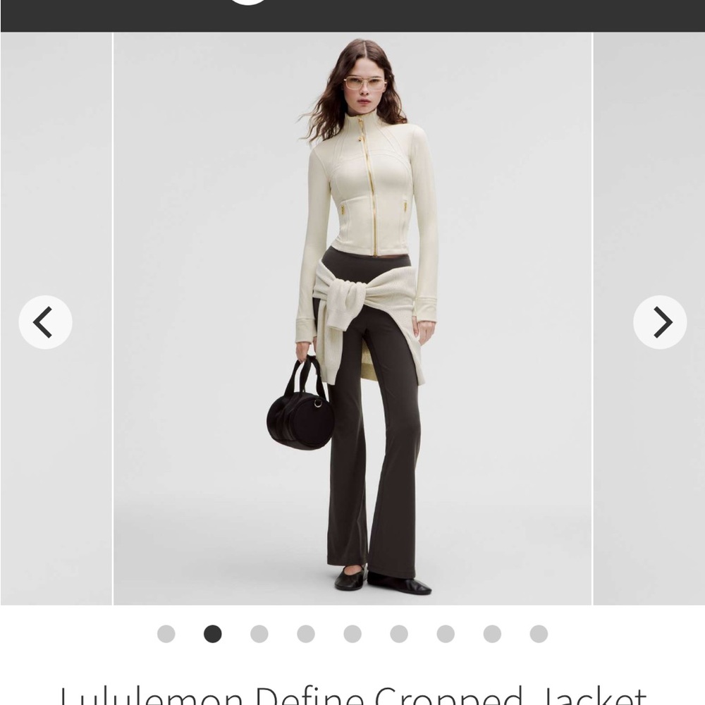 lululemon athletica cream cropped long sleeve jacket